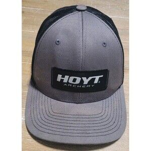 Hoyt Archery Snapback Trucker Hat Gray One Size Adjustable 6 Panel Mesh Back